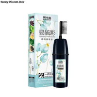 Dye Brush 200ml Natural Plant Essence Black Hair Dye Shampoo Instant Hair Color Cream Cover Permanent Hair Coloring With Comb