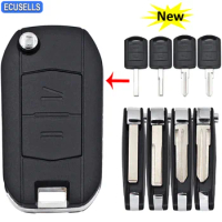 Ecusells Car Key Shell Modified For Vauxhall for Opel Corsa C Combo Tigra Meriva Agila Fob 2B Remote Flip Uncut Key Case Cover