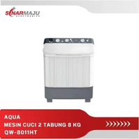 Aqua Mesin cuci 2 tabung 8 Kg Twin Tub QW-8011HT - QW8011HT