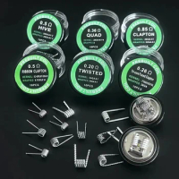 50pcs DL RDL Fused Clapton Coil A1/SS316L ID3.0 Prebuilt Coils Premade Twisted Resistance Heating Wire Twisted