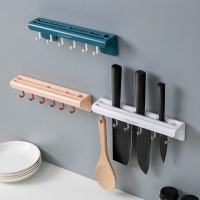 廚房多功能壁掛式免打孔刀架刀槽帶掛鉤臺面收納架刀座刀筒刀具架