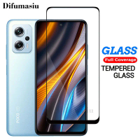 Pelindung skrin untuk Xiaomi Poco X4 GT, Filem kaca terbaja, sempadan hitam, untuk Poco X5 Pro 5G / 