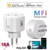 16A Apple Homekit Smart Socket EU Plug Network WiFi Outlet Use Siri Voice Control and Compatible Alexa Google Home