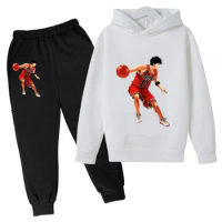 2023 New Children's Set Hoodie Going Out Spring And Autumn Long Sleeve Men's and Women's Same Anime Dunk Master
