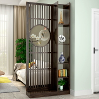 新中式屏風隔斷裝飾墻客廳遮擋實木置物架鏤空簡約現代入戶玄關柜