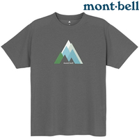 Mont-Bell Wickron 中性款 排汗衣/圓領短袖 1114727 PEAKS 山脈 GY 灰