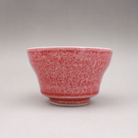 清康熙 美人醉釉瓷器 豇豆紅釉茶杯 古董古玩陶瓷仿古老貨收藏