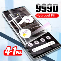 For Google Pixel 7A Hydrogel Film 1-4Pcs 999D Curved Soft Screen Protector Googe Pixel 7A Pixel7A 7 A A7 5G Phone Film Not Glass