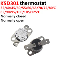 10PCS KSD301 250V 10A 35 40 45 50 55 60 65 70 75 80 85 90 95 100 105 110 Celsius Degree Thermostat Temperature Thermal Control
