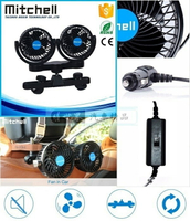 權世界@汽車用品 mitchell 4吋雙頭風扇 椅背頭枕杆固定式 車用散熱渦流循環電風扇 後座專用 PD-3134
