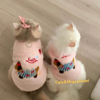 2025 - Kitten Clothes Winter Warm Cotton Vest Ragdoll Cat Anti-Shedding Homewear Orange Cat Maine Co
