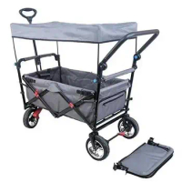 HW01 Wagon With Awning Multiple Pocket with zipper 4 wheels Camping With Folding Trolley Moving Platform