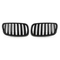 1 Pair Matte Black Front Grille Bumper Kidney Grille for BMW E83 X3 LCI Facelift 2007-2010