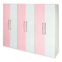 【艾蜜莉的家】2.7尺塑鋼粉紅白色衣櫃 衣櫥 棉被櫃 置物櫃 收納櫃