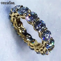 Vecalon infinity ring Yellow Gold Filled 925 Silver Engagement wedding Band ring for women men AAAAA Zircon Cz Finger ring