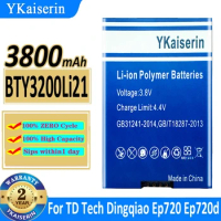 YKaiserin 3800mah BTY3200Li21 Replacement Battery for TD Tech Dingqiao Ep720 Ep720d Walkie-Talkie Recorder Batterie + Track Code