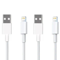 2PCS 0.2m 1m 2m 3m 5m USB Data Sync Charger Cable for Apple iPhone 8 7 6S Plus 13 Mini 12 Pro XS Max XR SE Fast Charge Cord Line