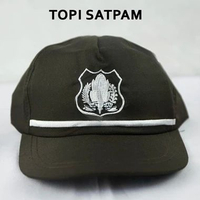 Topi Satpam Security Coklat Larici Murah TOPI SATPAM OBRAL