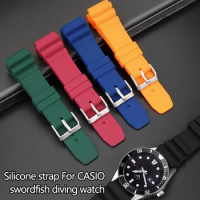 22mm Sport Silicone Watchband for Seiko Men Waterproof Diving Rubber strap for Casio Duro Swordfish MDV106 MDV107 Series