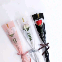 5 lembar Plastik Bunga Single Rose Wrapping Flower( Jual tanpa bunga) Plastik Bunga Mawar Plastik Pe