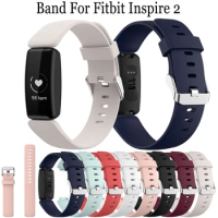 Soft Silicone Sport Strap Wristband Compatible For Fitbit Inspire 2 Band Replacement Smart Watch Bracelet Accessories Adjustable