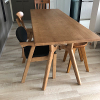 北歐實木餐桌椅組合長方形原木風格長桌子全實木家用客廳現代簡約