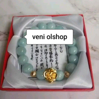 Gelang Giok Natural Jade Biru model mawar