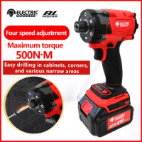 Electric Goddess 500N.m Impact Wrench 1450rpm Brushless Electric Wrench Screwdriver Cordless Sleeve Tool For Milwaukee Battery