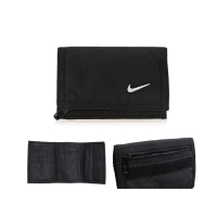 【NIKE 耐吉】錢包 零錢包 卡夾 錢包(運動 防水 防潑水 三摺 尼龍 魔鬼氈 AC2353-001)