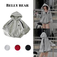 Áo Khoác Hoodie Zip Nỉ Bông Form Boxy Chữ Thêu Belly Bear Unisex_Áo Dành Cho Nam Nữ Hót Trend 2024