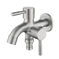 Water Tap Faucet Sink Basin Double Spout Double Switch for Washing Machine Kitchen Sink Garden Mop Pool Water Taps Tocadores