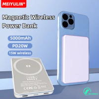 5000mAh Magnetic Wireless Power Bank PD20W Fast Charger External Auxiliary Battery Portable Powerbank For Magsafe iPhone Xiaomi