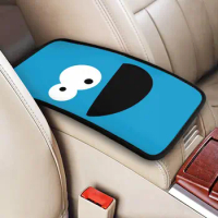 Center Console Cover Pad Cartoon Cookie Monster Car Armrest Cover Mat Kawaii Auto Interior