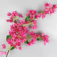Simulation Silk Bougainvillea Cuttings Artificial Iron Wire Rose Red Bougainvillea Flower Stem Wedding Party Home Room Decor