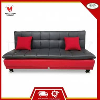 Sofa Bed Minimalis Ruang Tamu 7085 Hitam Merah
