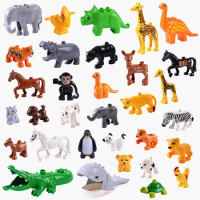 16 Style Original Classic Animal Zoo Big Building Blocks Kids Toys DIY Set Brick Compatible Duplo Ch