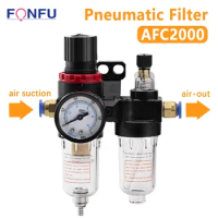 AFC2000 G1/4 Air Compressor Oil Water Separator Air Filter Used To Reduce Pressure Valve Regulator AFR2000 + AL2000