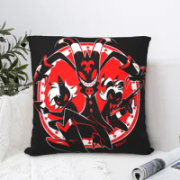 Sign Polyester Cushion Cover Helluva Boss Blitzo Adult Animation For Sofa Chair Decorative Soft Pillow Cover