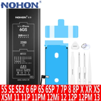 NOHON Battery For iPhone X 6S 7 6 8 Plus 11 Pro Max 12 Mini 13 Bateria For iPhone SE 2020 SE2 XR XS MAX 5S High Capacity Battery