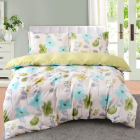 Aussino Contempo Sylvia 100% Cotton Fitted Sheet Set / Quilt Cover Set - Elegant, Feminine Design wi