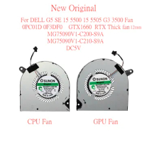 NewOriginal Laptop Cooling Fan For DELL G5 SE 15 5500 5505 G3 3500 0PC01D 0F3DF0 MG75090V1-C200-S9A MG75090V1-C210-S9A GTX1660