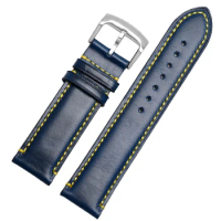 22 23mm For Citizen Blue Angel watch strap JY/AT8020 JY8078-52L Y8078 second Three generation Genuine Leather watchband Bracelet