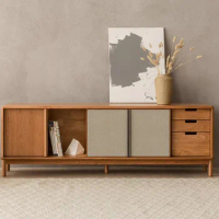 Shelves Modern TV Cabinet Mid Century Fashion Unit TV Stand Fireplace Console Entertainment Mueble Para TV Home Furniture CY50TC