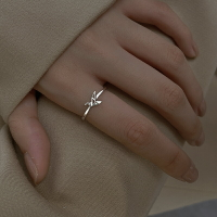 925純銀飛鶴戒指女夏季新款潮指環設計開口可調節關節食指戒