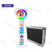 Heart Shaped Flatbed Photography Booth, 360 Photo Booth, Supplementary Lighting, Video Live Streaming Selfie Tool