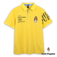 【Hush Puppies】男裝 POLO衫 運動風品牌英文印花刺繡狗POLO衫(黃色 / 43101102)