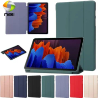 For Samsung Galaxy Tab S7 FE S8+ Plus 12.4" A8 10.5 A7 Lite 8.7 Smart Leather Case Cover For Tab S9 FE+ /S6 Lite/A9+ A9Plus 11"