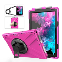 For Microsoft Surface Pro 4 5 6 7 stand cover Pro4 Pro5 Pro6 Pro7 drop resistance case with pen slot holder hand shoulder strap