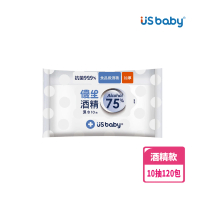 【US BABY 優生】酒精濕巾 75% Alcohol -超厚型10抽3入(40串)