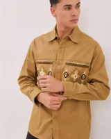 AMK Kemeja Polos Pria Oversize Lengan Panjang SHS Fargo Ls Camel L
